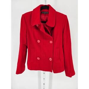 Collection by Harve Benard Double-Breasted Button Closure Front Pea-Coat Size 10